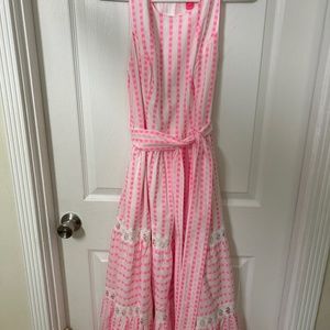 Lilly Pulitzer Maybella Tiered pink & white midi dress 6